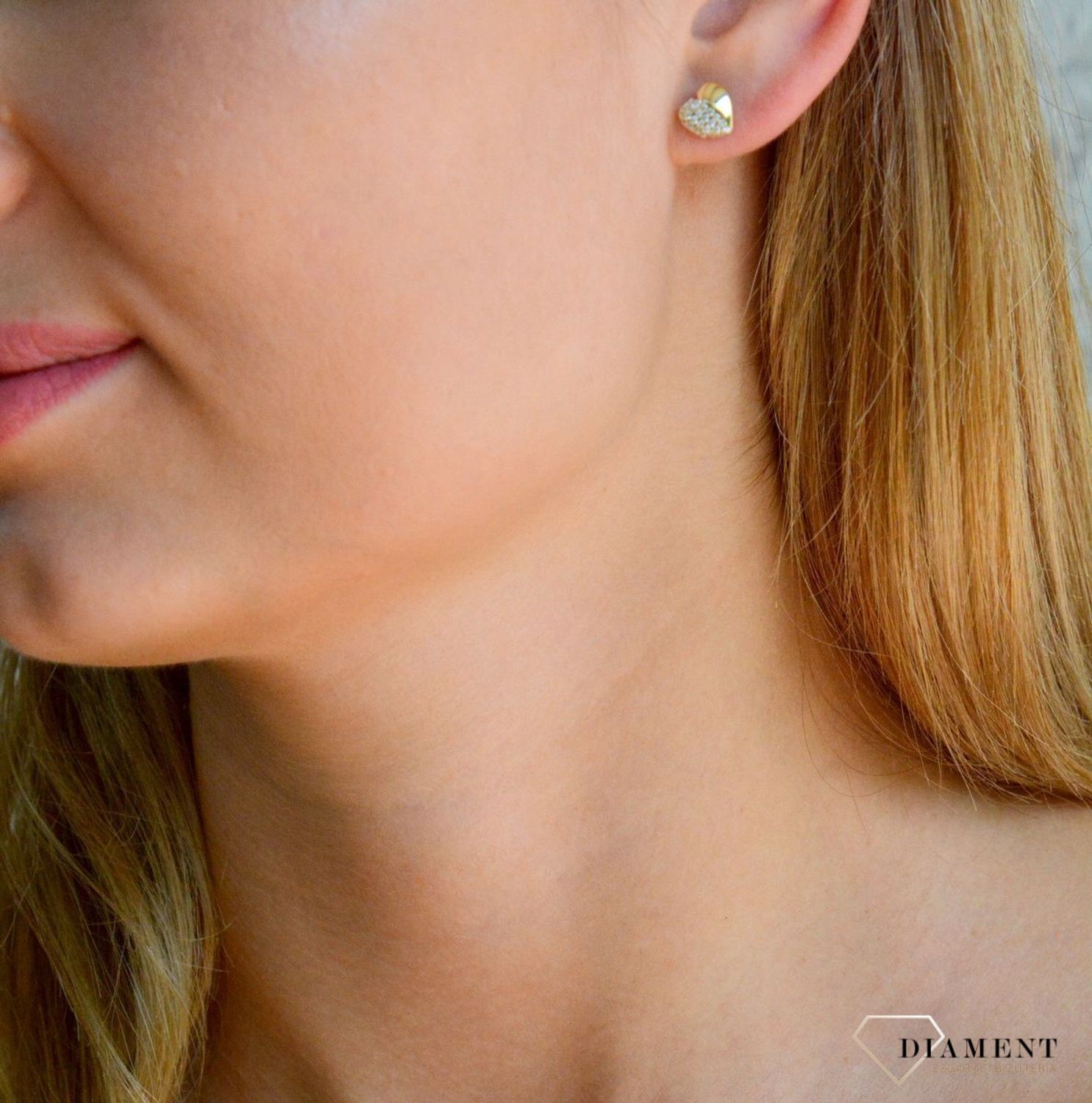 Złote kolczyki damskie 375 serduszka z cyrkoniami KL 5643 375.jpg